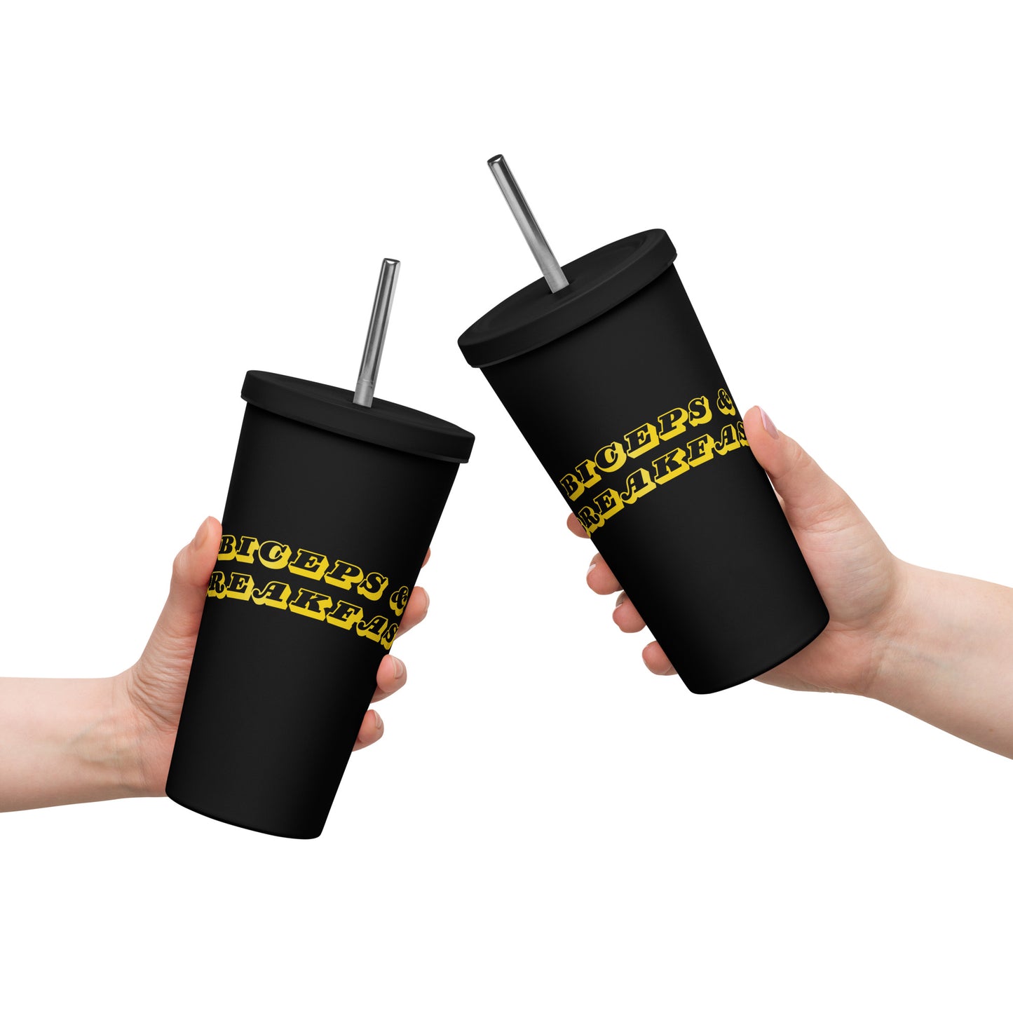 B&B Insulated tumbler with a straw