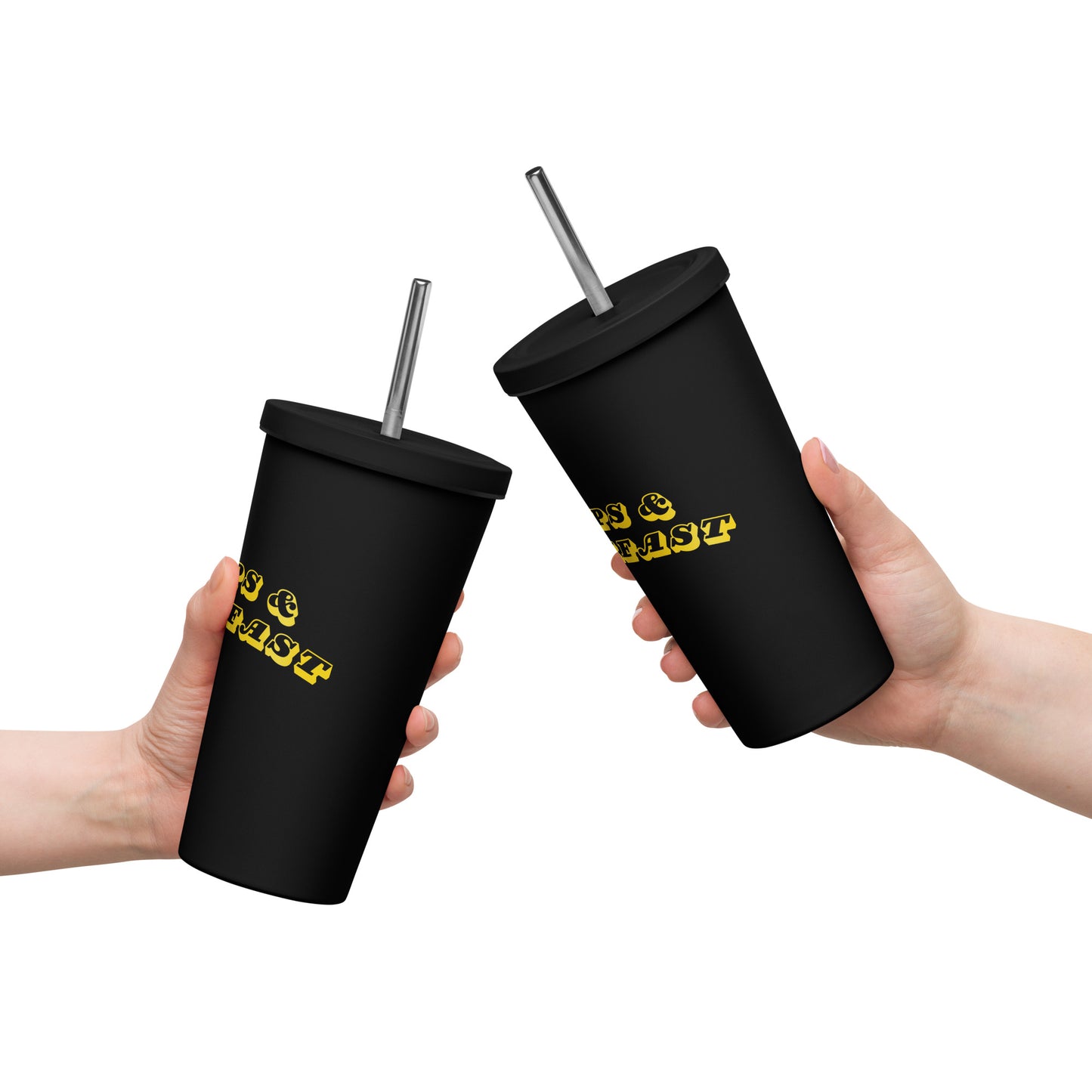 B&B Insulated tumbler with a straw