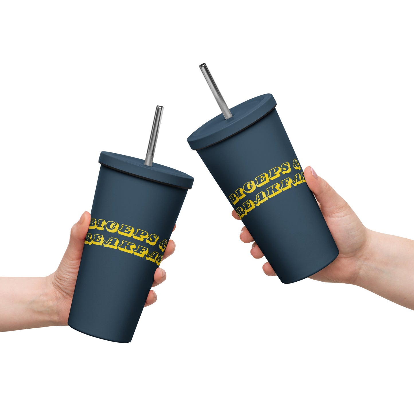 B&B Insulated tumbler with a straw