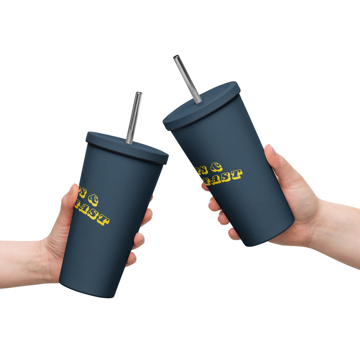 B&B Insulated tumbler with a straw