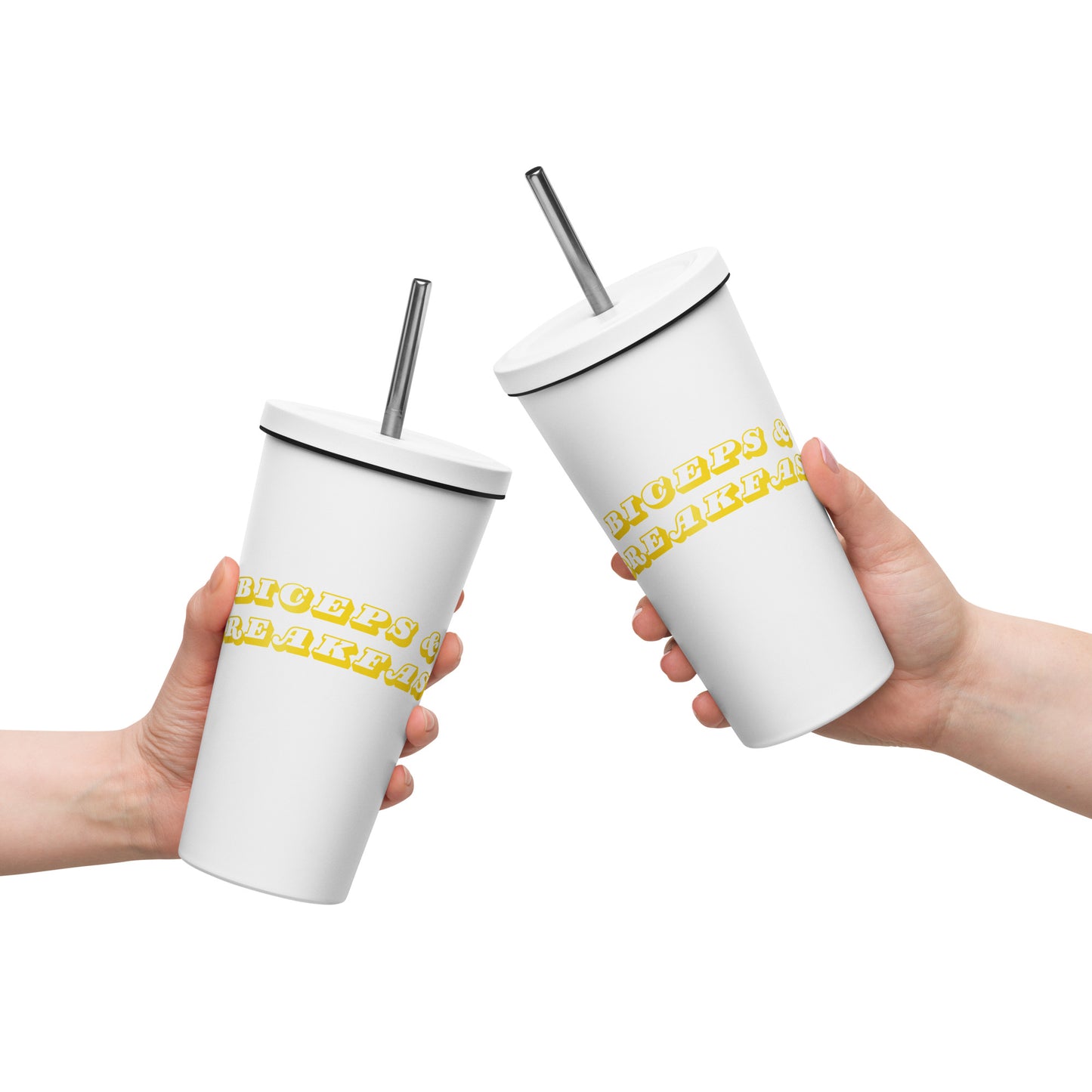 B&B Insulated tumbler with a straw