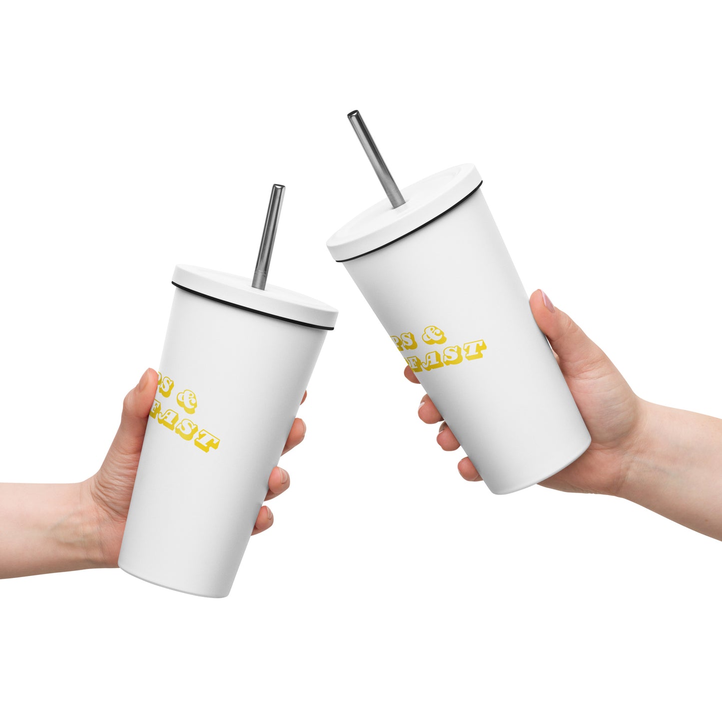 B&B Insulated tumbler with a straw
