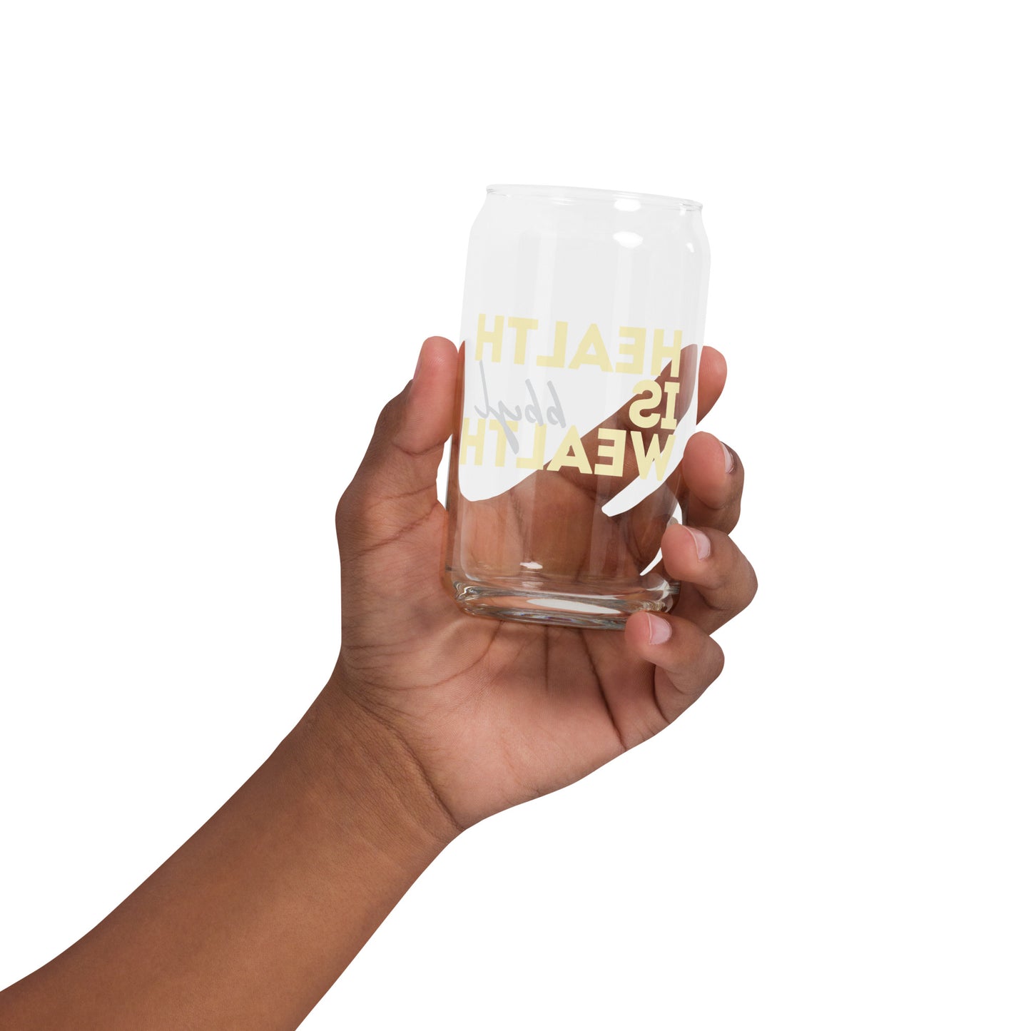 Health is Wealth glass