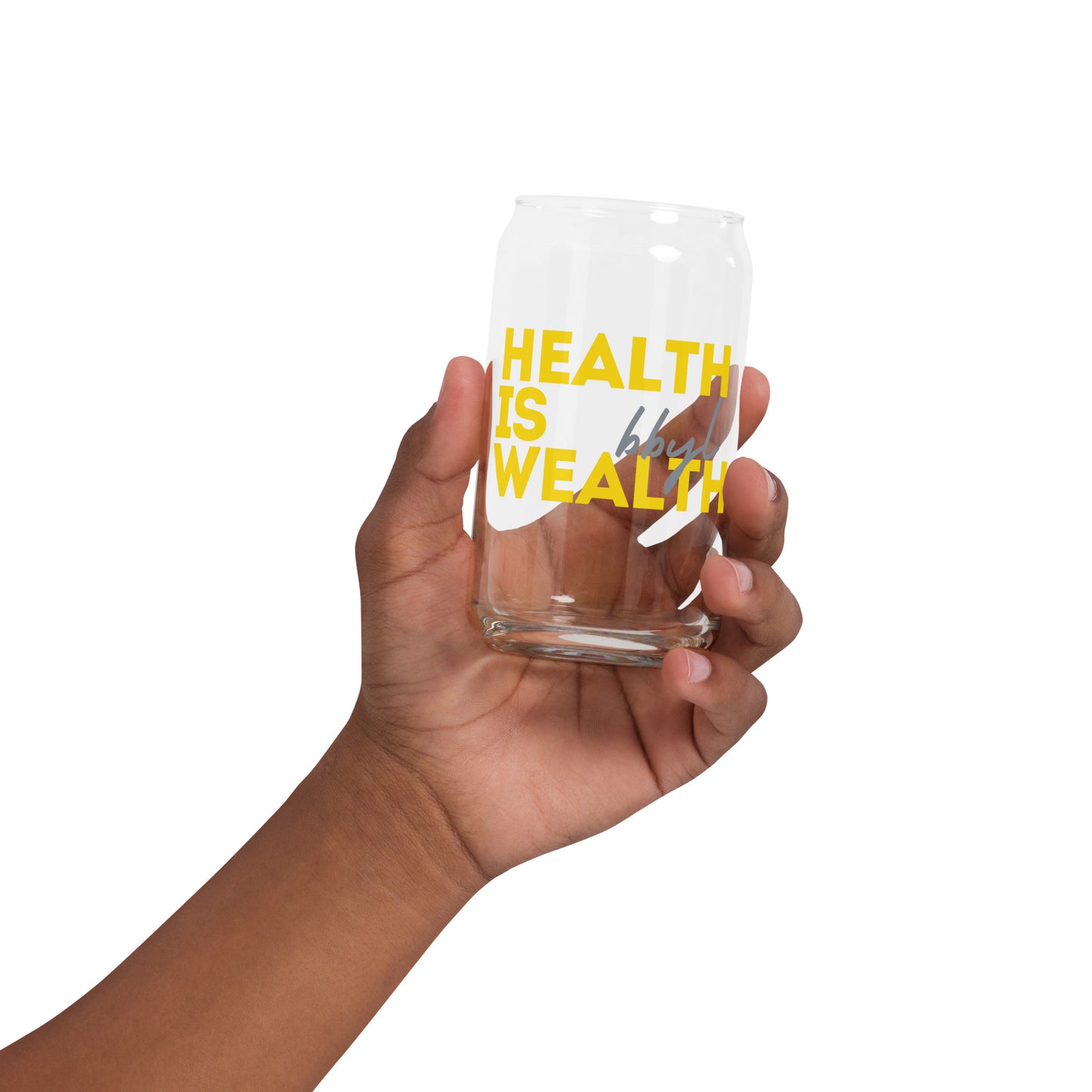 Health is Wealth glass