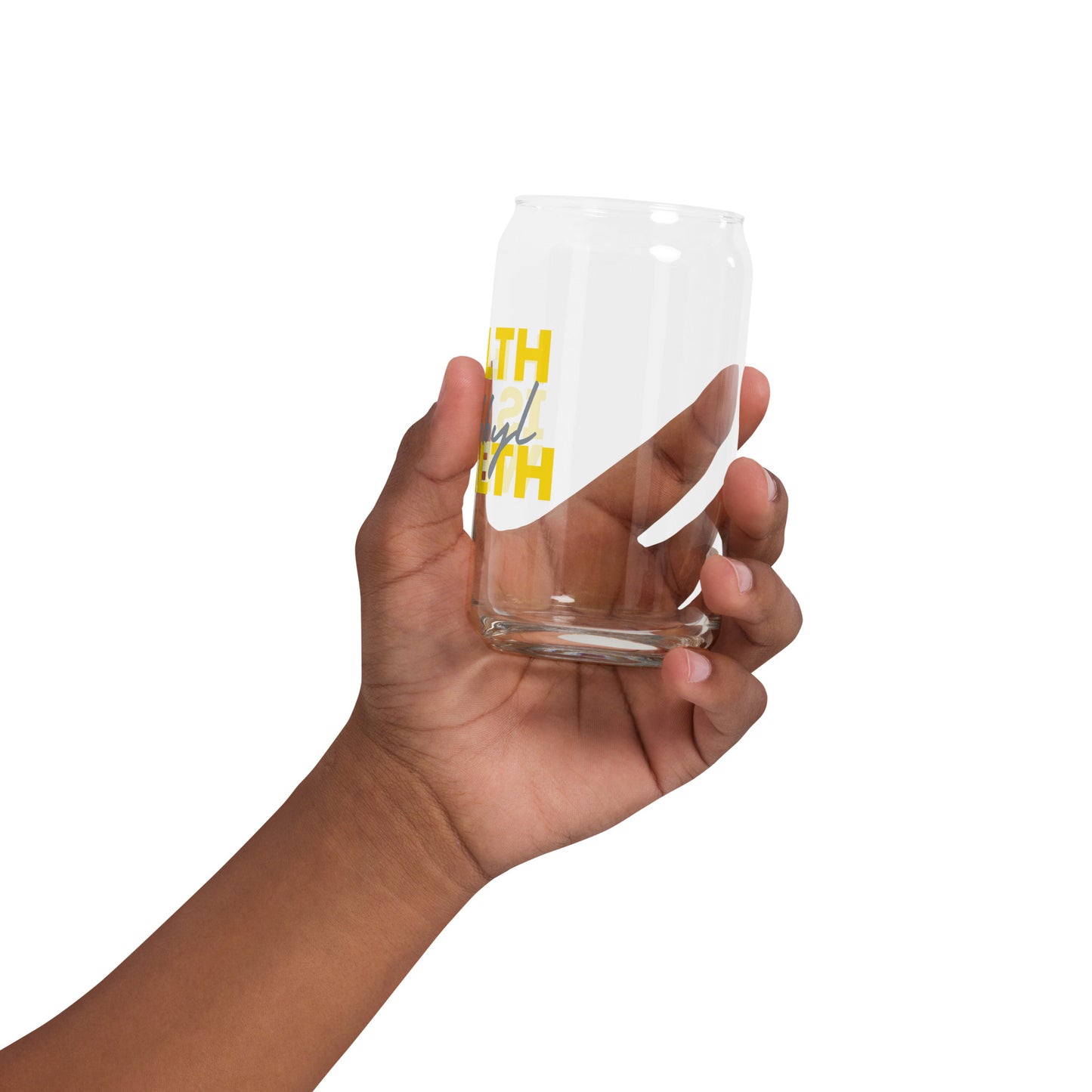 Health is Wealth glass