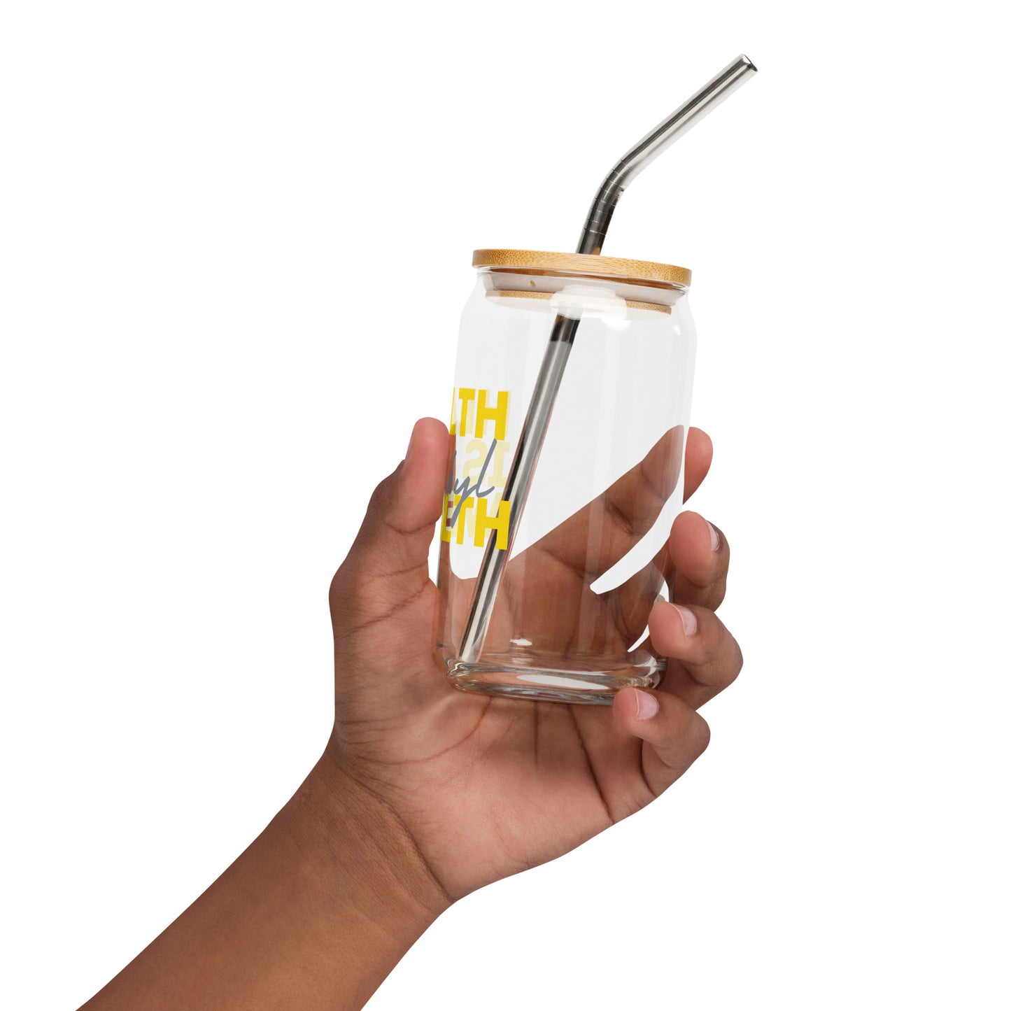 Health is Wealth glass